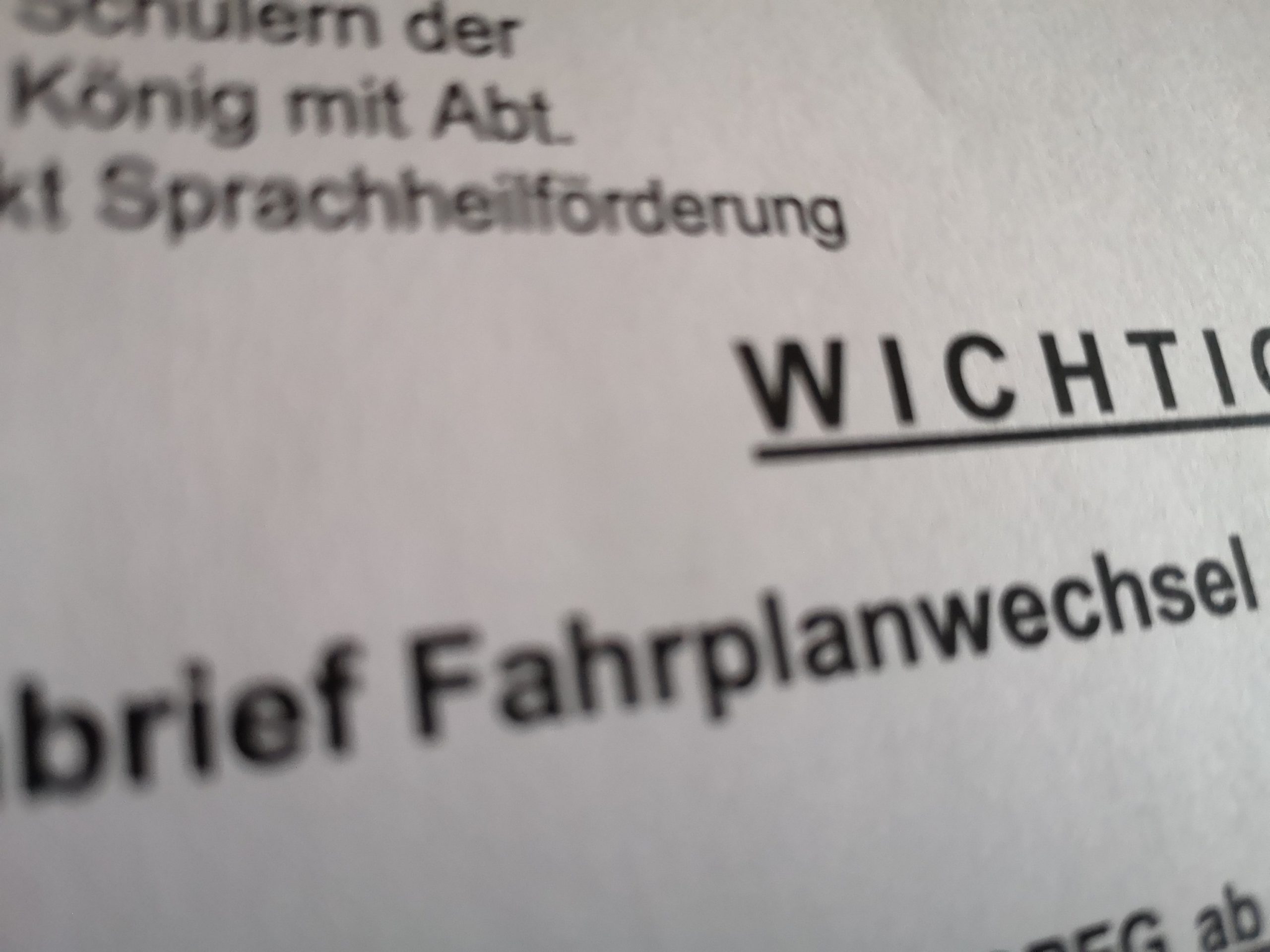 Fahrplanwechsel